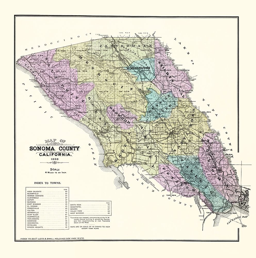Sonoma California Landowner - Thompson 1877 art print by Thompson for $57.95 CAD