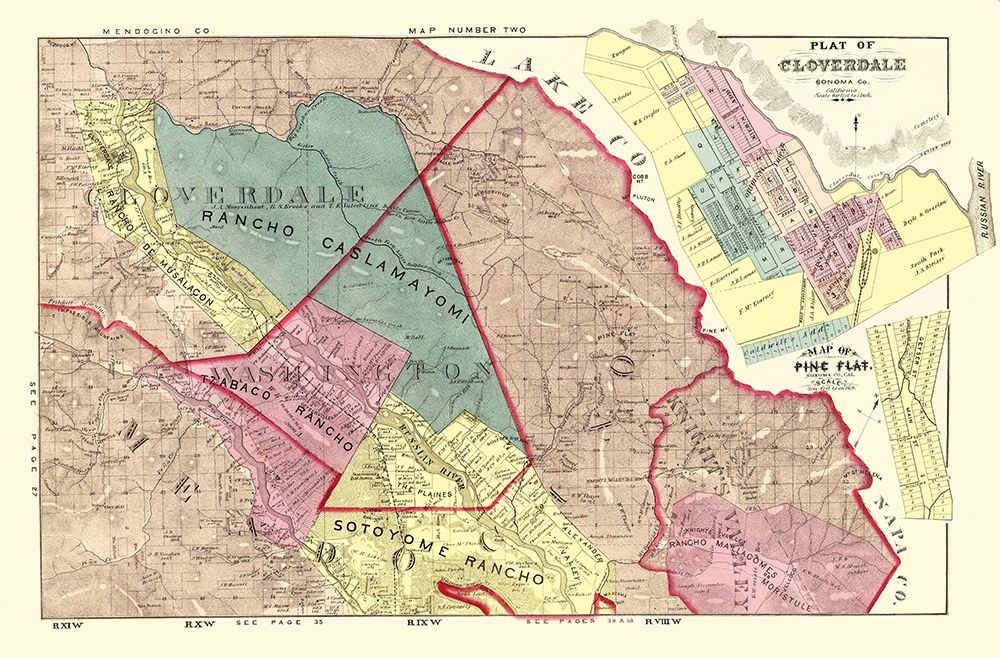 Sonoma Cloverdale Pine Flat California Landowner art print by Thompson for $57.95 CAD