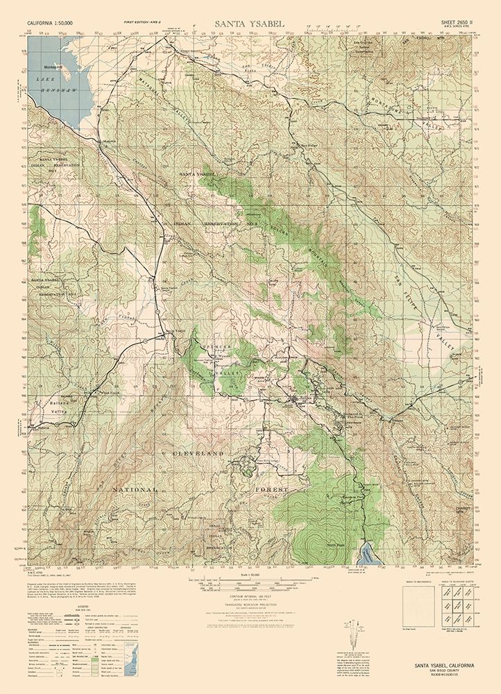 Santa Ysabel Sheet - US Army 1943 art print by US Army for $57.95 CAD
