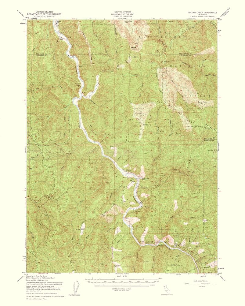 Tactah Creek California Quad - USGS 1961 art print by USGS for $57.95 CAD