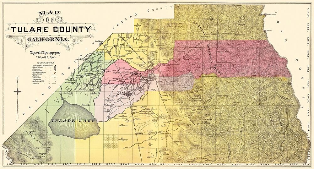 Tulare California - Thompson  1892 art print by Thompson for $57.95 CAD