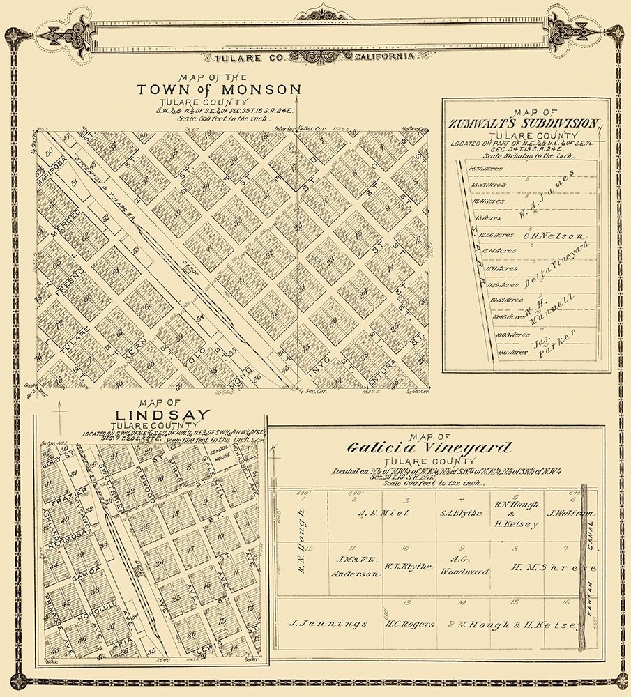 Lindsay, Monson California - Thomas 1892 art print by Thomas for $57.95 CAD
