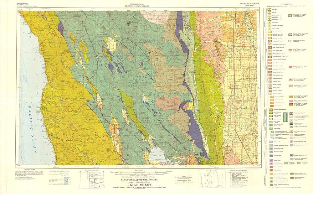 Ukiah Sheet California Mines - Jennings 1957 art print by Jennings for $57.95 CAD