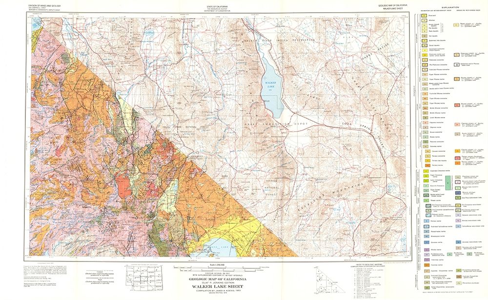 Walker Lake Sheet California Mines - Koenig 1959 art print by Koenig for $57.95 CAD