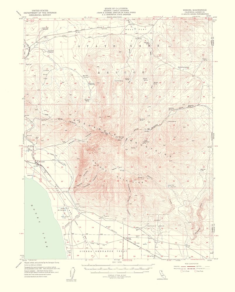 Wendel California Quad - USGS 1954 art print by USGS for $57.95 CAD
