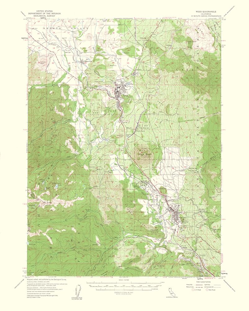 Weed California Quad - USGS 1954 art print by USGS for $57.95 CAD