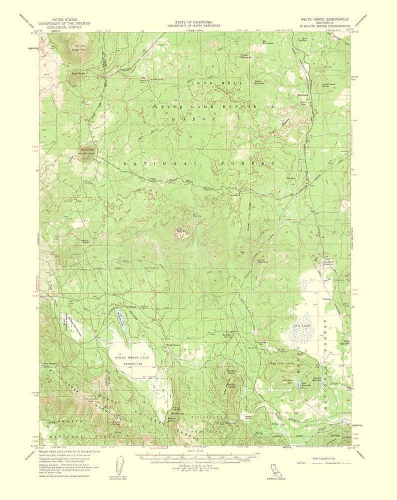White Horse California Quad - USGS 1956 art print by USGS for $57.95 CAD