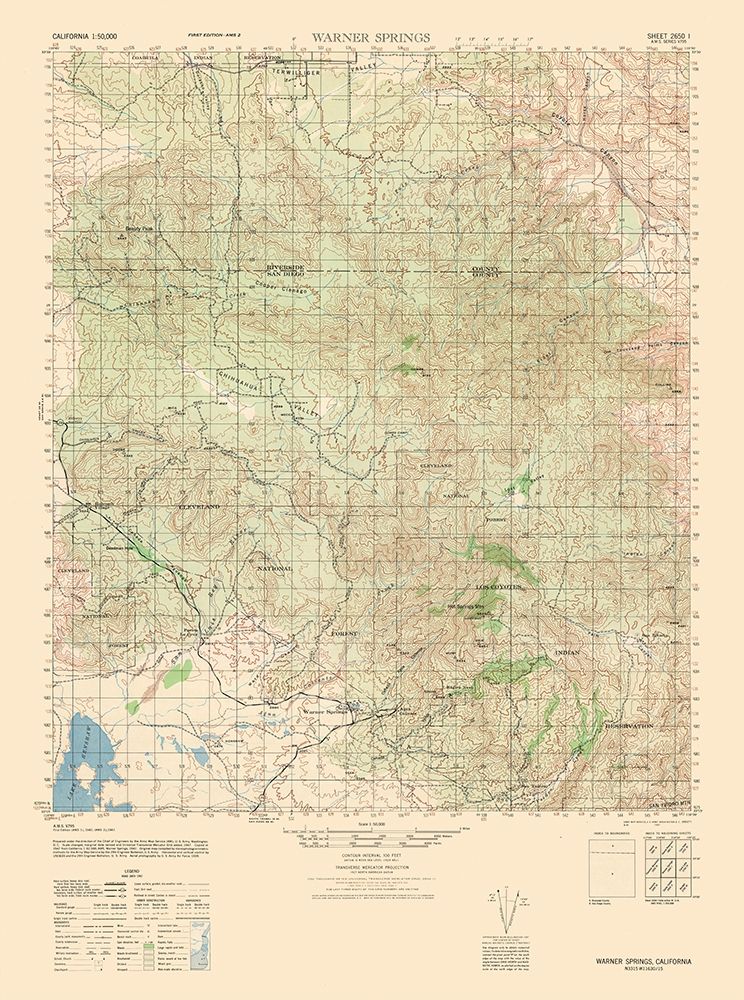 Warner Springs Sheet - US Army 1942 art print by US Army for $57.95 CAD