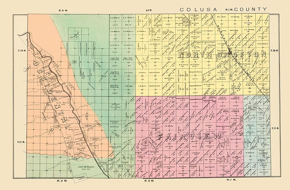 Yolo  Northwest California Landowner - De Pue 1879 art print by De Pue for $57.95 CAD
