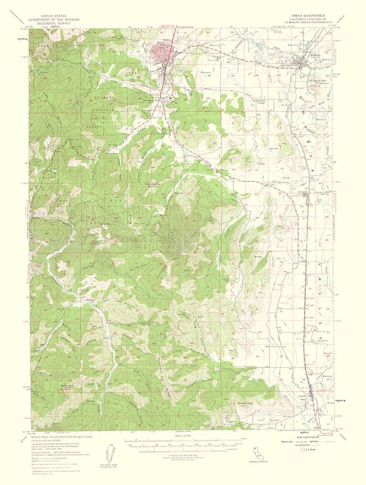 Yreka California Quad - USGS 1956 art print by USGS for $57.95 CAD