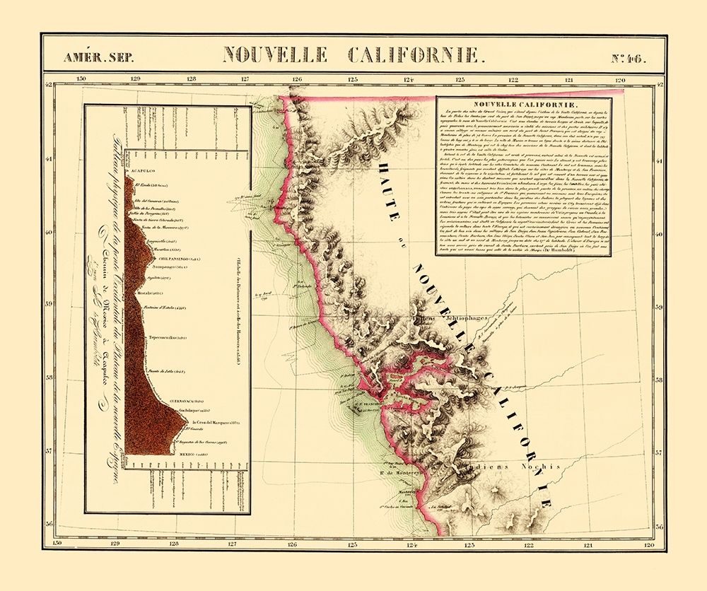New California - Vandermaelen 1810 art print by Vandermaelen for $57.95 CAD