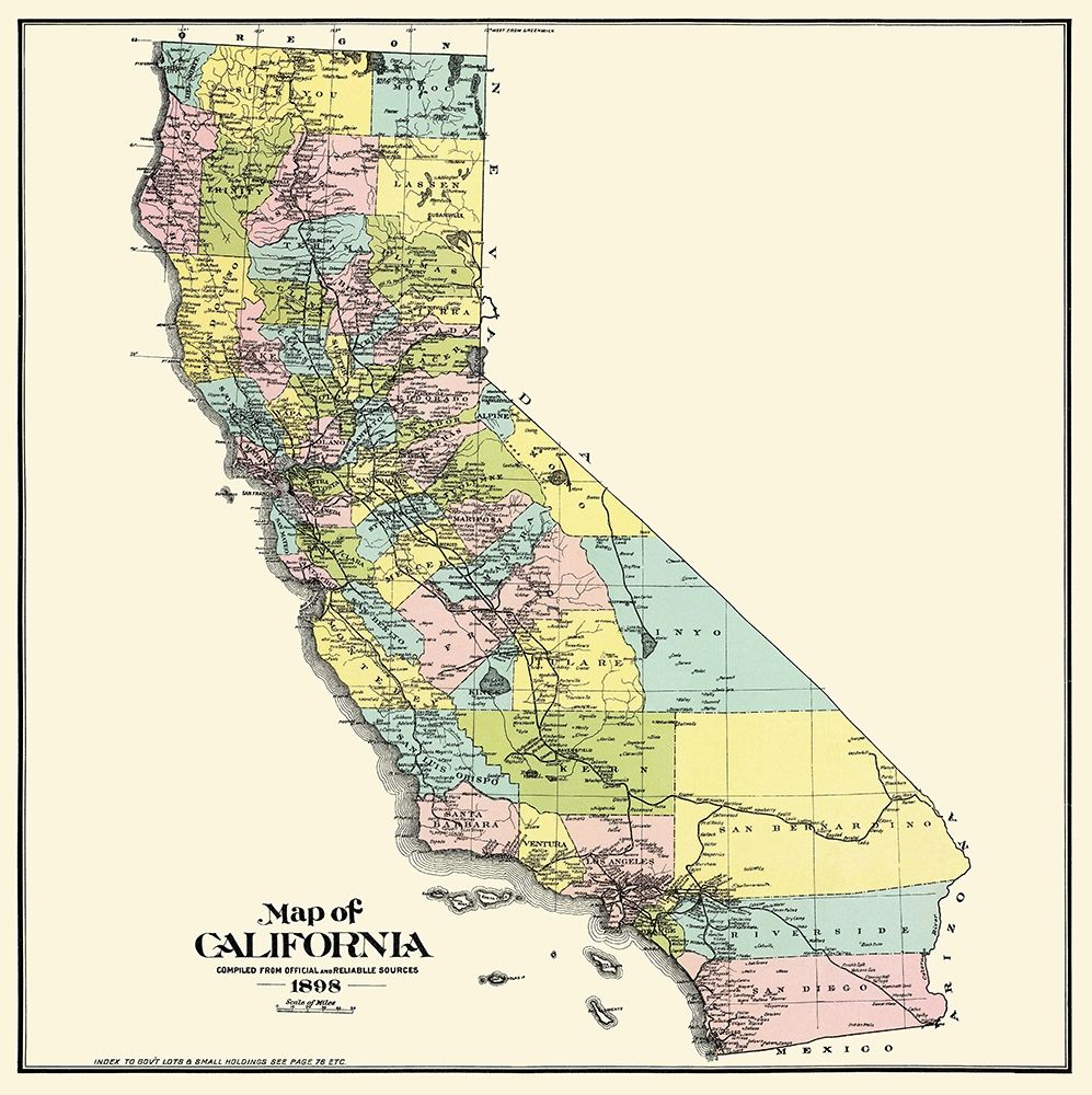 California - Thompson 1898 art print by Thompson for $57.95 CAD