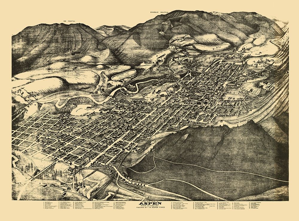 Aspen Colorado - Pitkin 1893 art print by Pitkin for $57.95 CAD