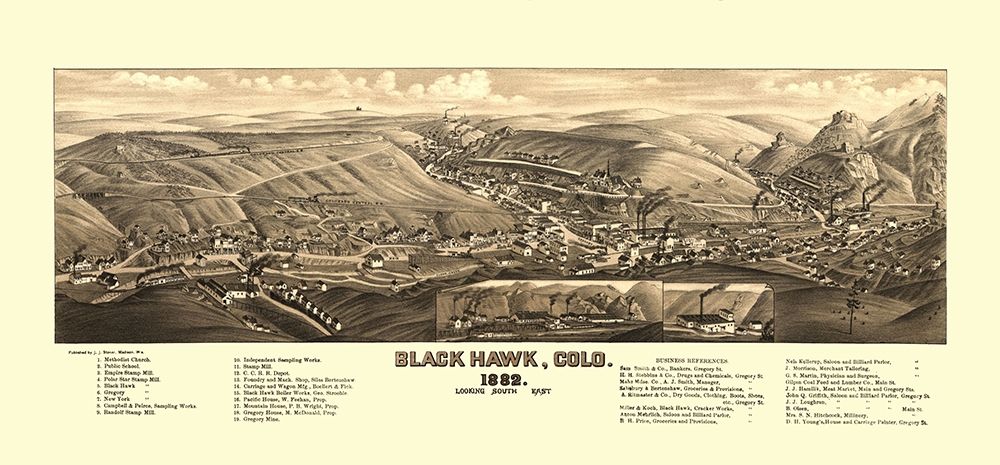 Black Hawk Colorado - Stoner 1882 art print by Stoner for $57.95 CAD