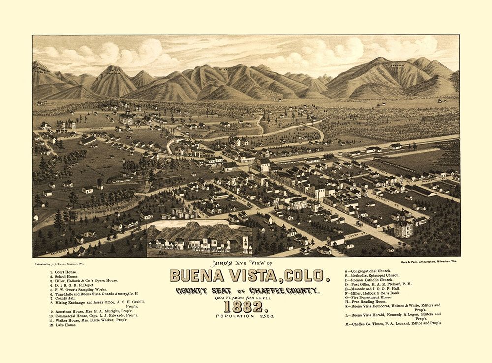Buena Vista Colorado - Stoner 1882 art print by Stoner for $57.95 CAD