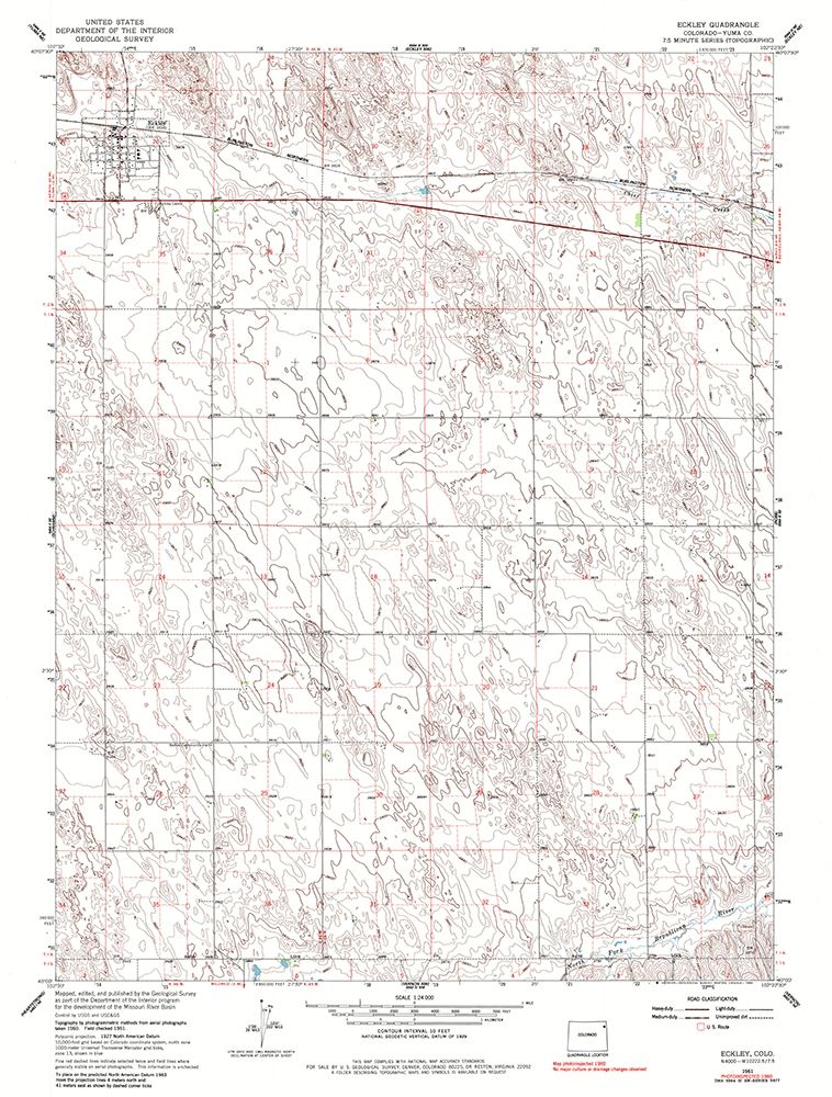 Eckley Colorado Quad - USGS 1961 art print by USGS for $57.95 CAD