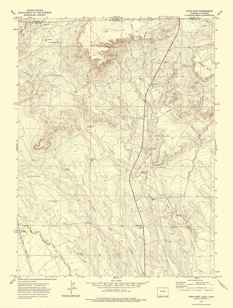 Carr East Colorado Quad - USGS 1972 art print by USGS for $57.95 CAD