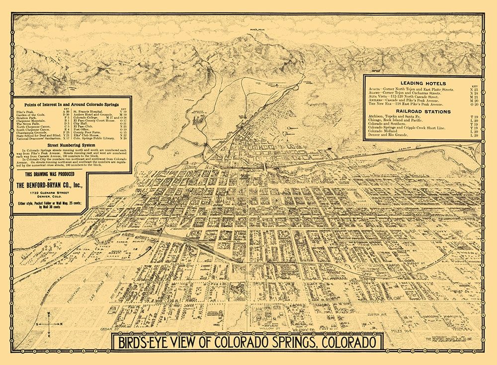 Colorado Springs Colorado - Stoner 1882 art print by Stoner for $57.95 CAD