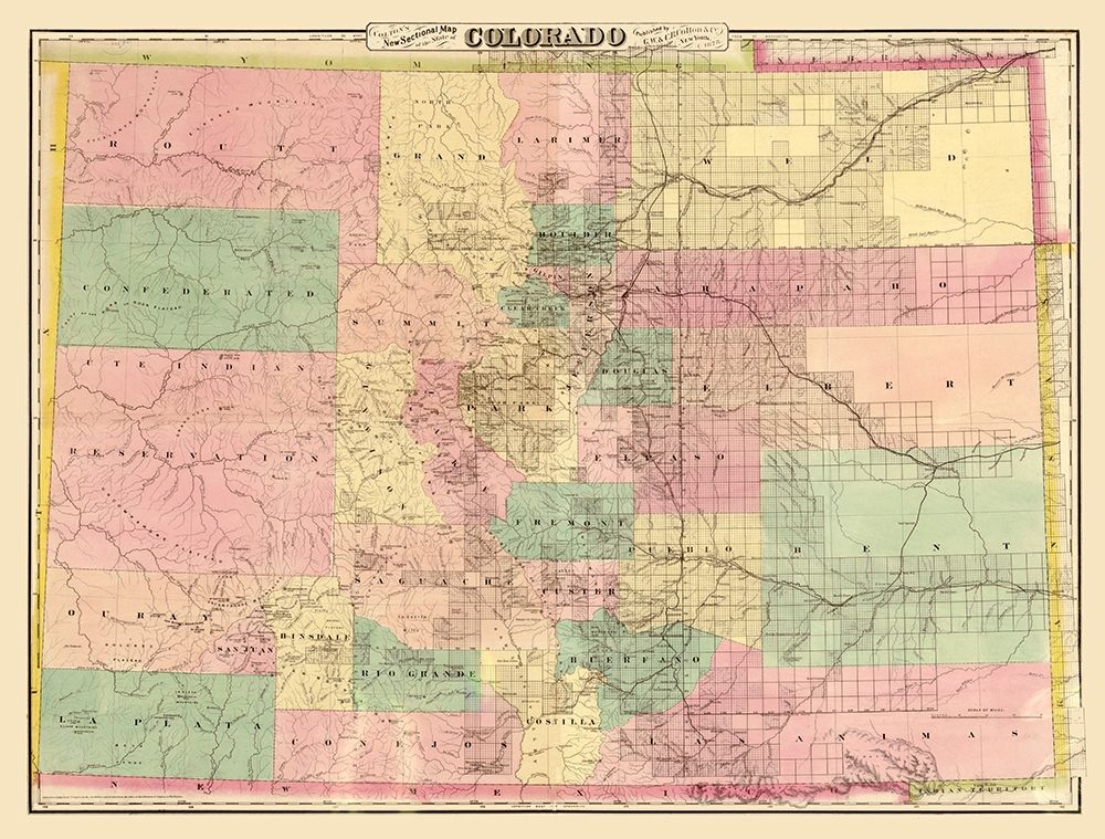 Colorado - Colton 1878 art print by Colton for $57.95 CAD