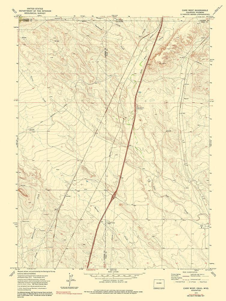 Carr West Colorado Quad - USGS 1975 art print by USGS for $57.95 CAD
