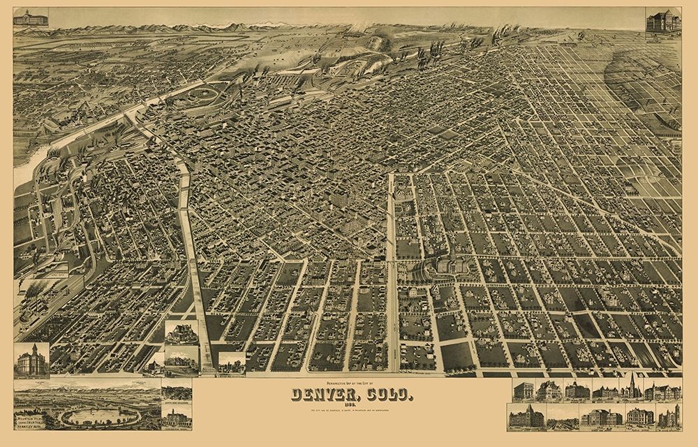 Denver Colorado - Wellge 1889 art print by Wellge for $57.95 CAD