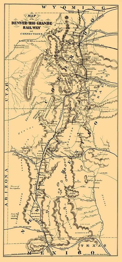 Denver and Rio Grande Railway - Mota 1873 art print by Mota for $57.95 CAD