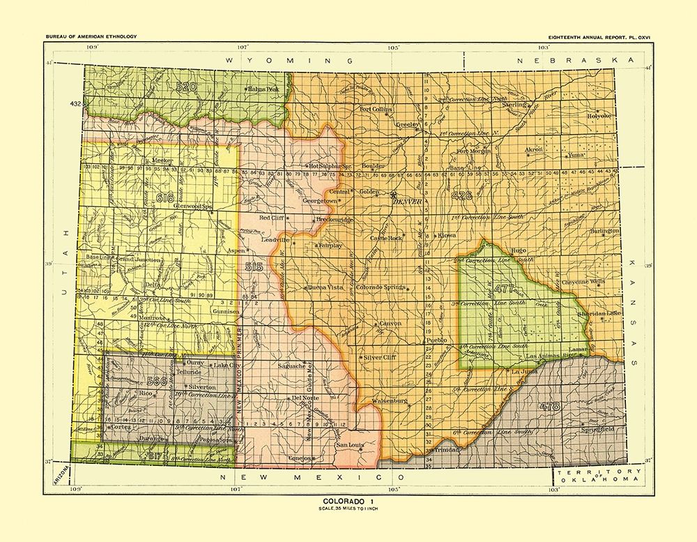 Colorado - Denver - Hoen 1896 art print by Hoen for $57.95 CAD