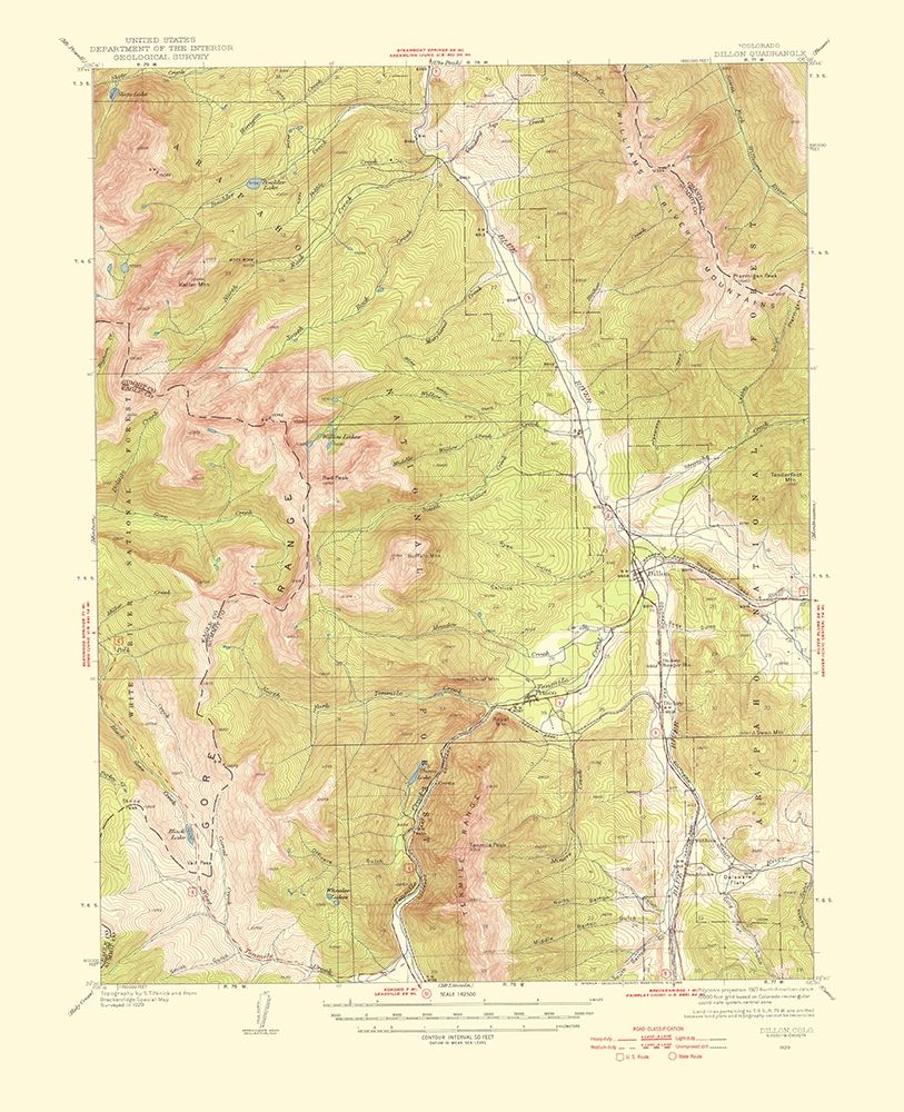 Dillion Colorado Quad - USGS 1955 art print by USGS for $57.95 CAD