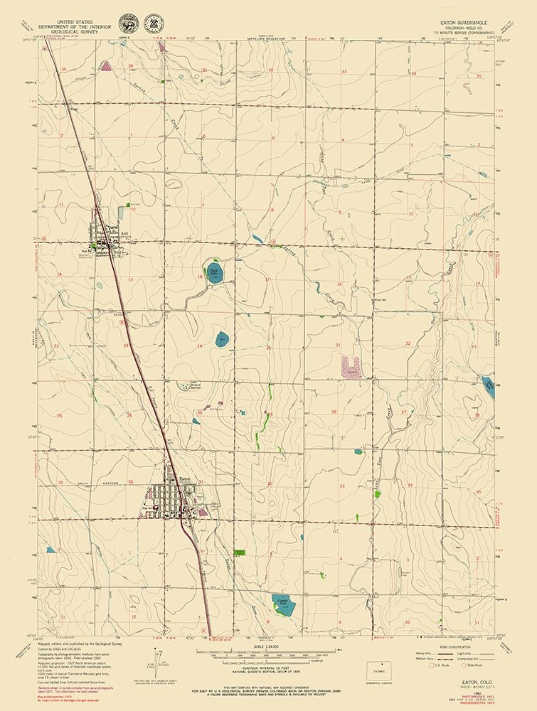 Eaton Colorado Quad - USGS 1960 art print by USGS for $57.95 CAD