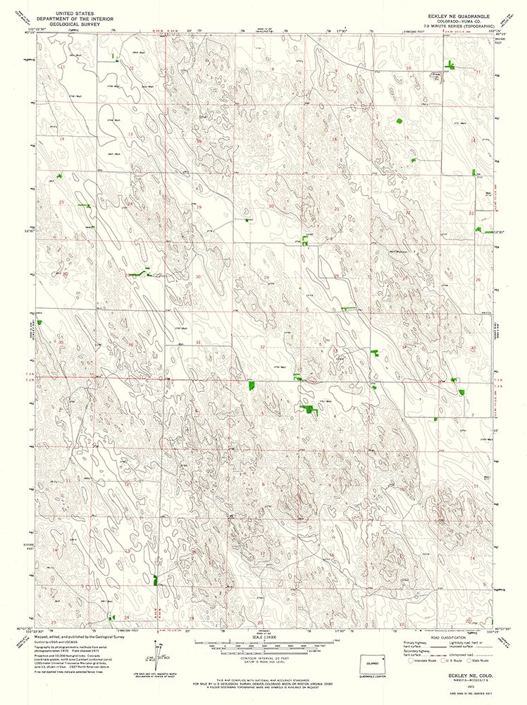 Eckley NE Colorado Quad - USGS 1971 art print by USGS for $57.95 CAD