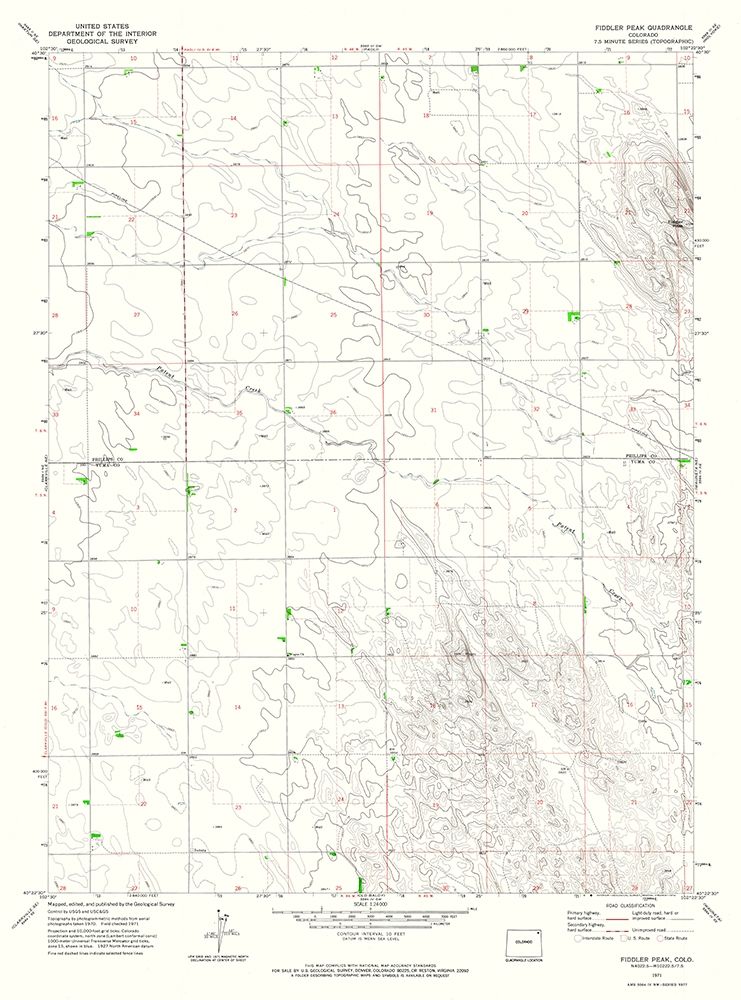 Fiddler Peak Colorado Quad - USGS 1971 art print by USGS for $57.95 CAD