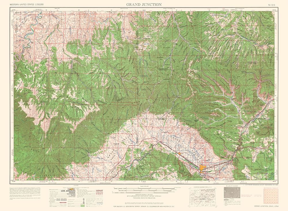 Grand Junction Colorado Quad - USGS 1962 art print by USGS for $57.95 CAD