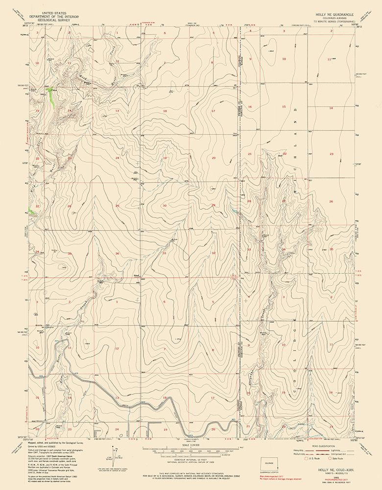 Holly NE Colorado Quad - USGS 1977 art print by USGS for $57.95 CAD