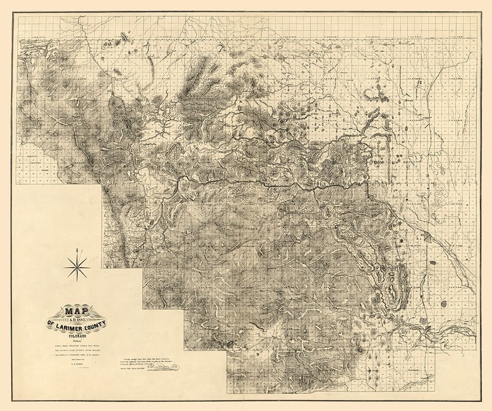 Larimer County Colorado - Handy 1883 art print by Handy for $57.95 CAD