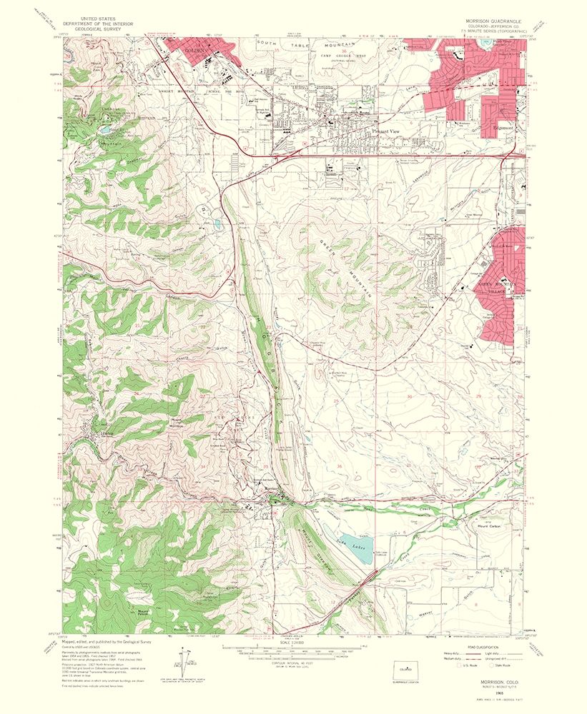 Morrison Colorado Quad - USGS 1967 art print by USGS for $57.95 CAD