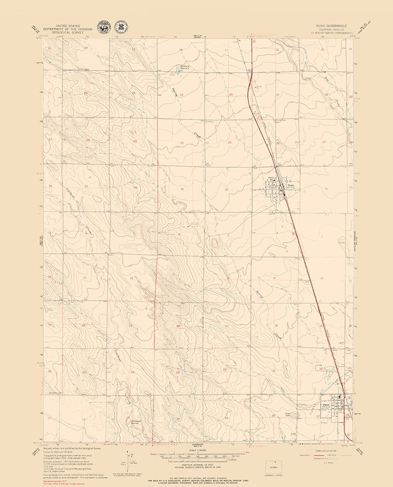 Nunn Colorado Quad - USGS 1960 art print by USGS for $57.95 CAD