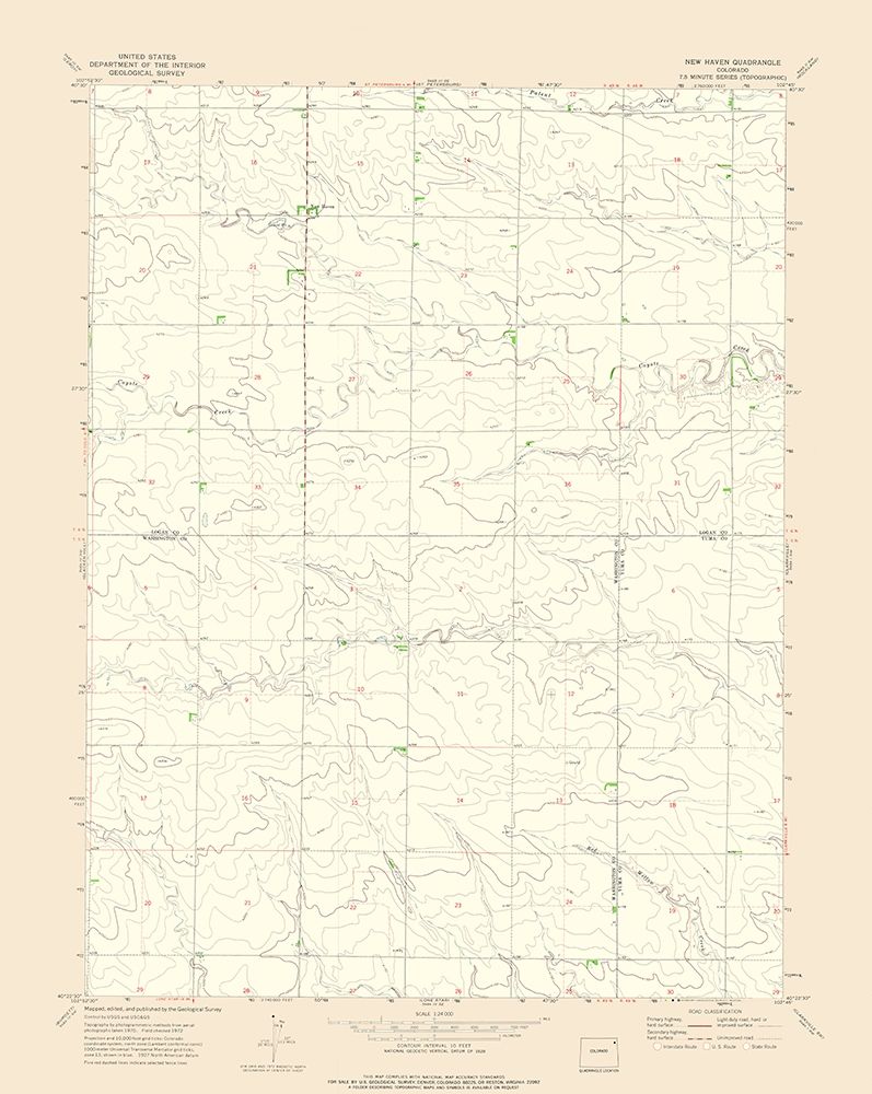 New Haven Colorado Quad - USGS 1972 art print by USGS for $57.95 CAD