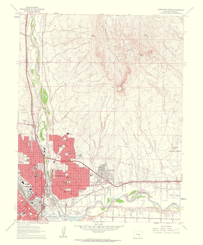 North East Pueblo Colorado Quad - USGS 1963 art print by USGS for $57.95 CAD