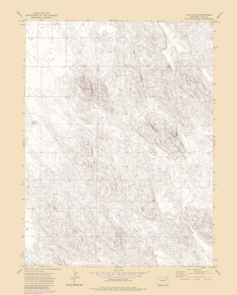 Old Baldy Colorado Quad - USGS 1971 art print by USGS for $57.95 CAD