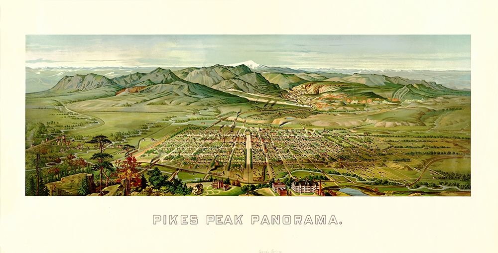 Pikes Peak From Colorado Springs Colorado - 1890 art print by Unknown for $57.95 CAD