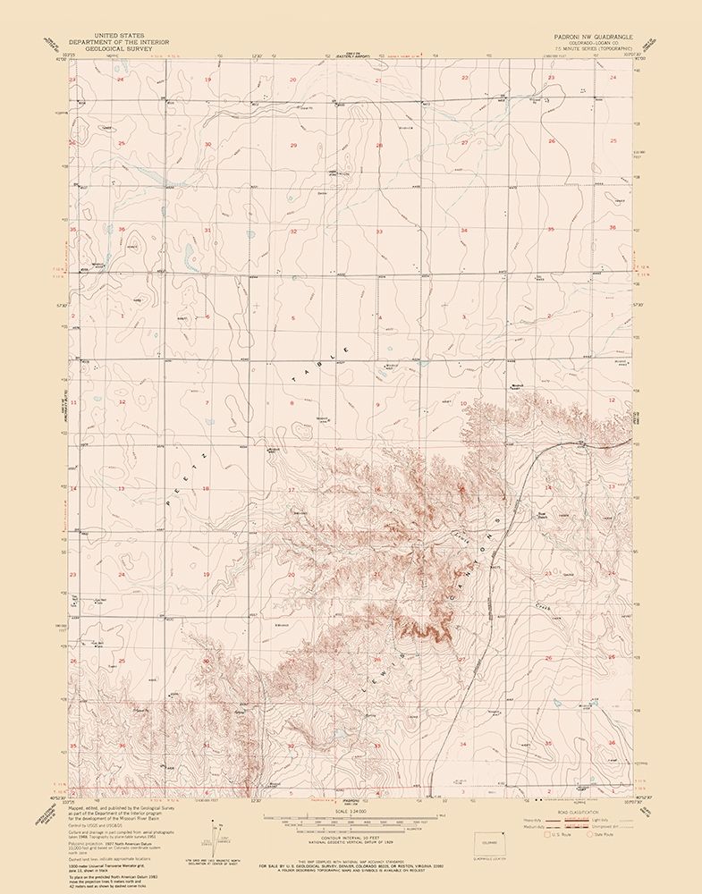 Padron NW Colorado Quad - USGS 1951 art print by USGS for $57.95 CAD