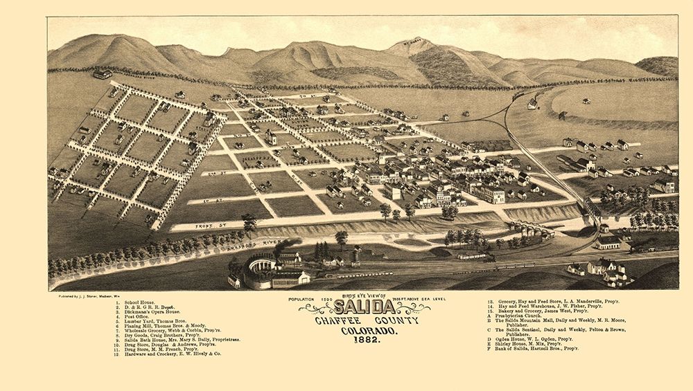 Salida Colorado - Stoner 1882 art print by Stoner for $57.95 CAD