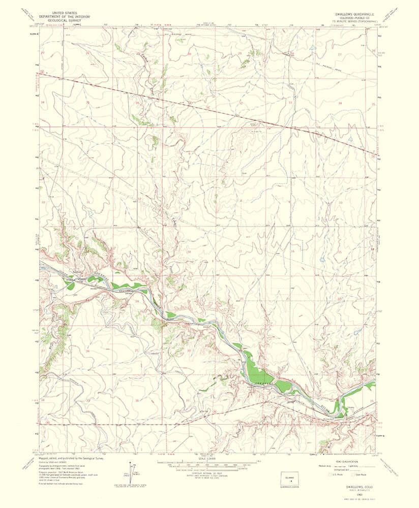 Swallows Colorado Quad - USGS 1965 art print by USGS for $57.95 CAD