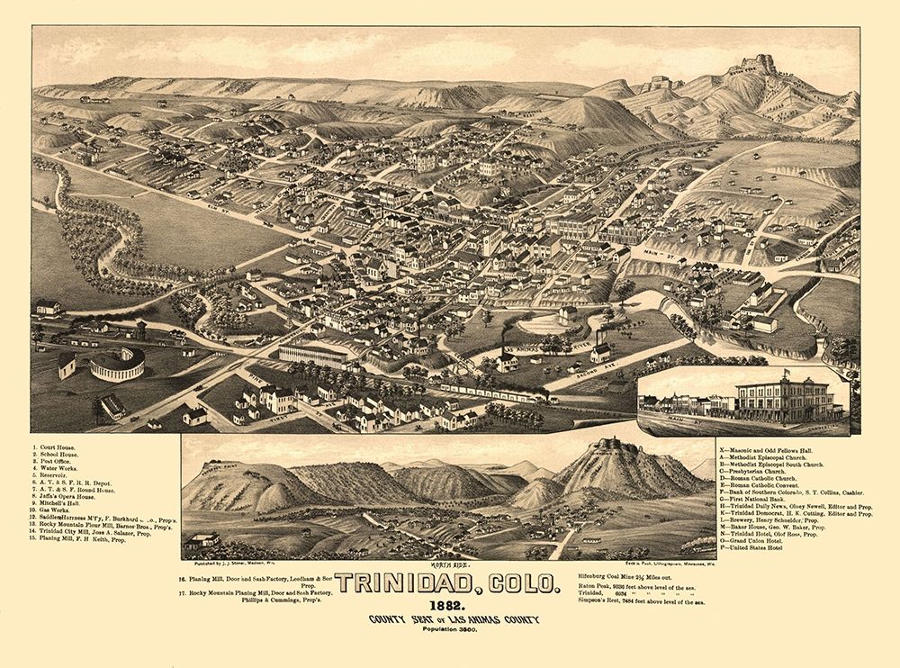 Trinidad Colorado - Stoner 1882 art print by Stoner for $57.95 CAD