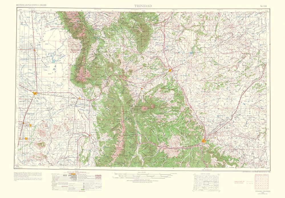 Trinidad Colorado Quad - USGS 1954 art print by USGS for $57.95 CAD