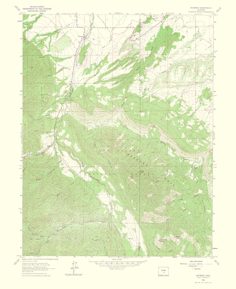 Wetmore Colorado Quad - USGS 1965 art print by USGS for $57.95 CAD