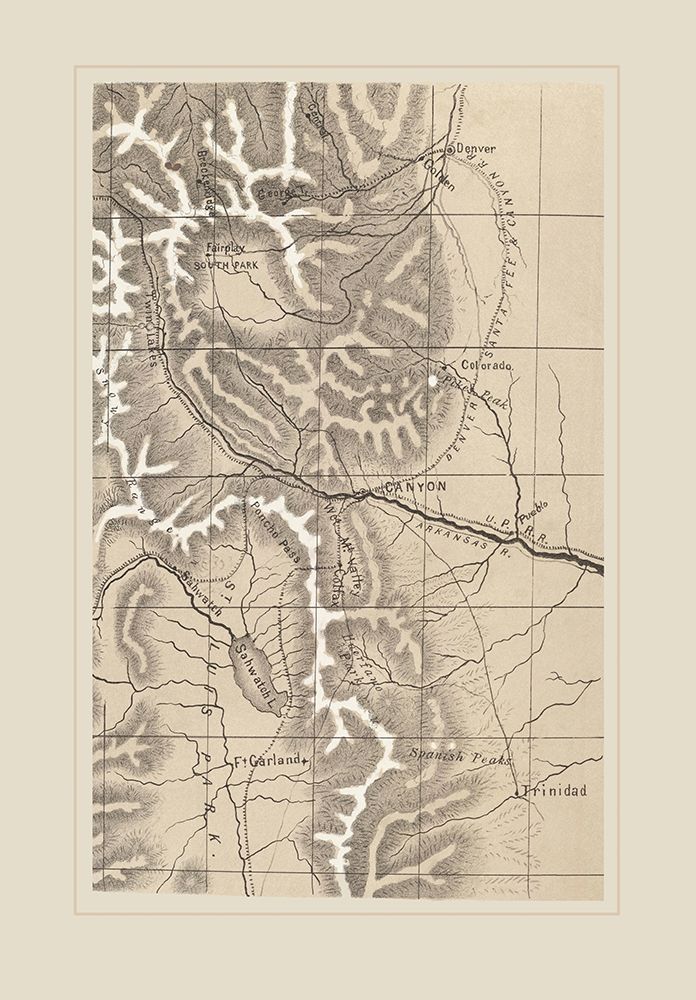 Southern Colorado Rocky Mountains - 1870 art print by Unknown for $57.95 CAD