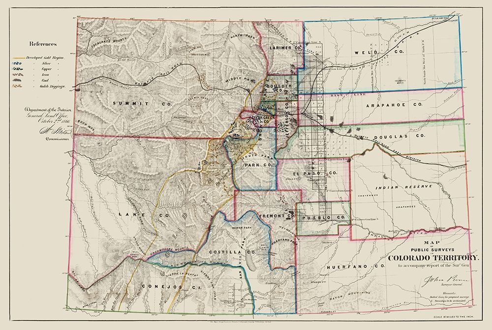 Colorado - USGLO 1866 art print by USGLO for $57.95 CAD