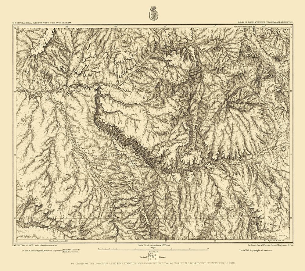 Colorado Southwest Colorado Sheet - US Army 1877 art print by US Army for $57.95 CAD