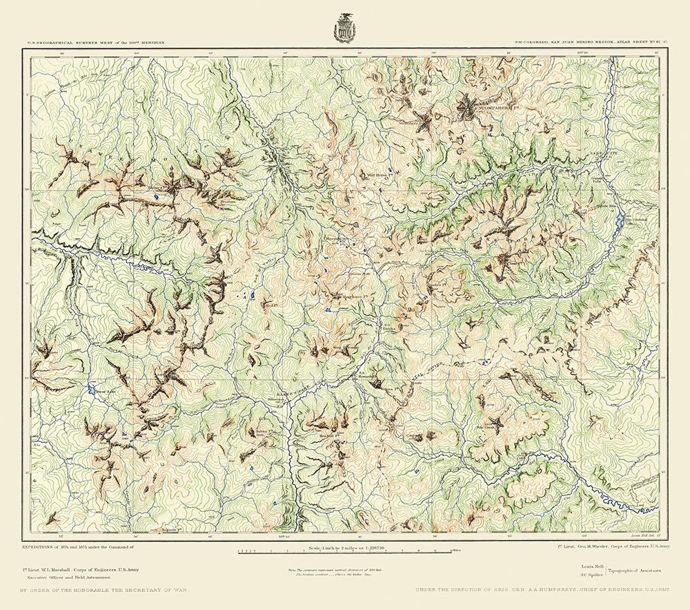 Colorado Southwest Colorado Sheet - US Army 1877 art print by US Army for $57.95 CAD